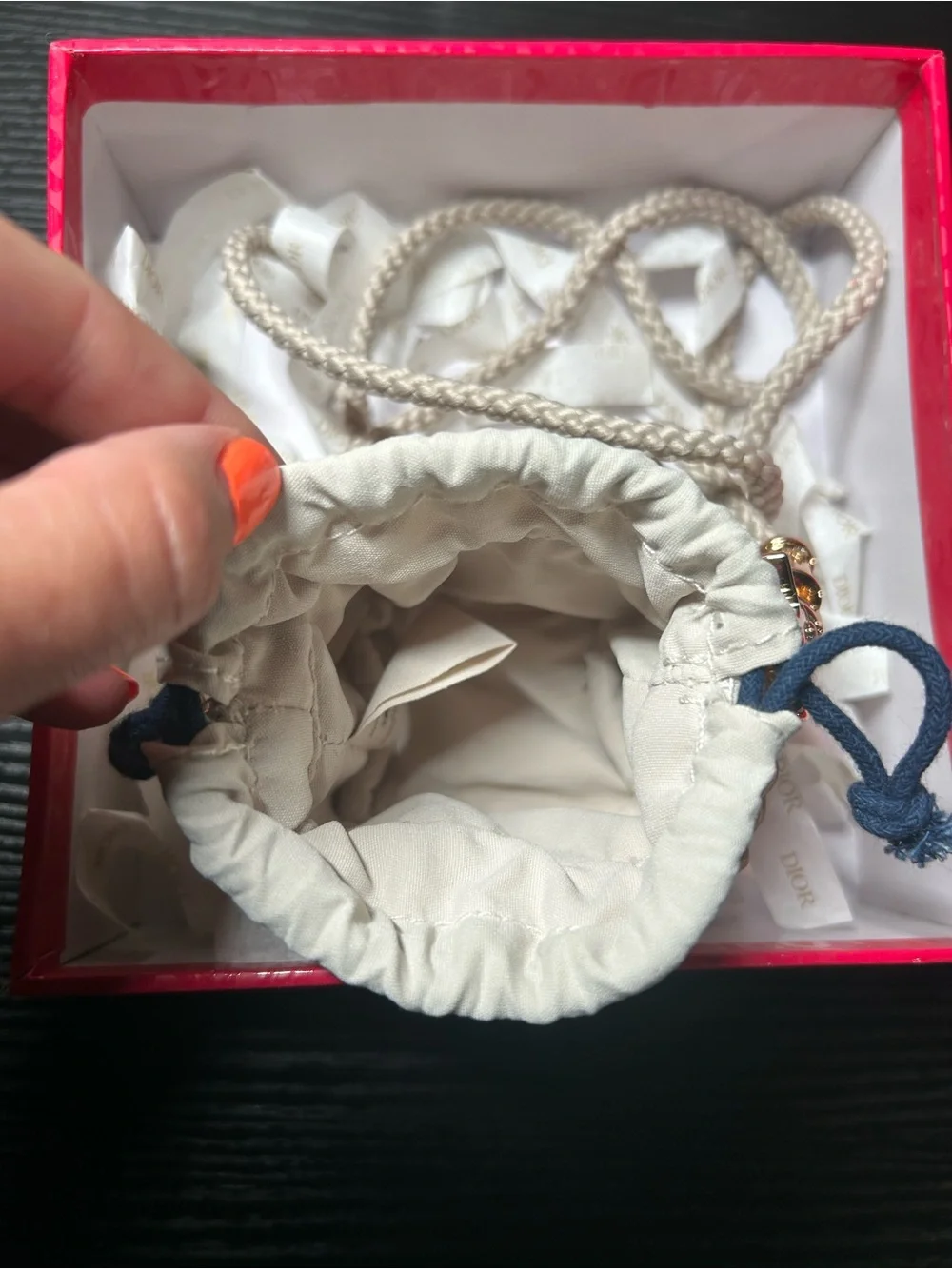 GWP Dior Straw Mini Bag with Navy Logo Band